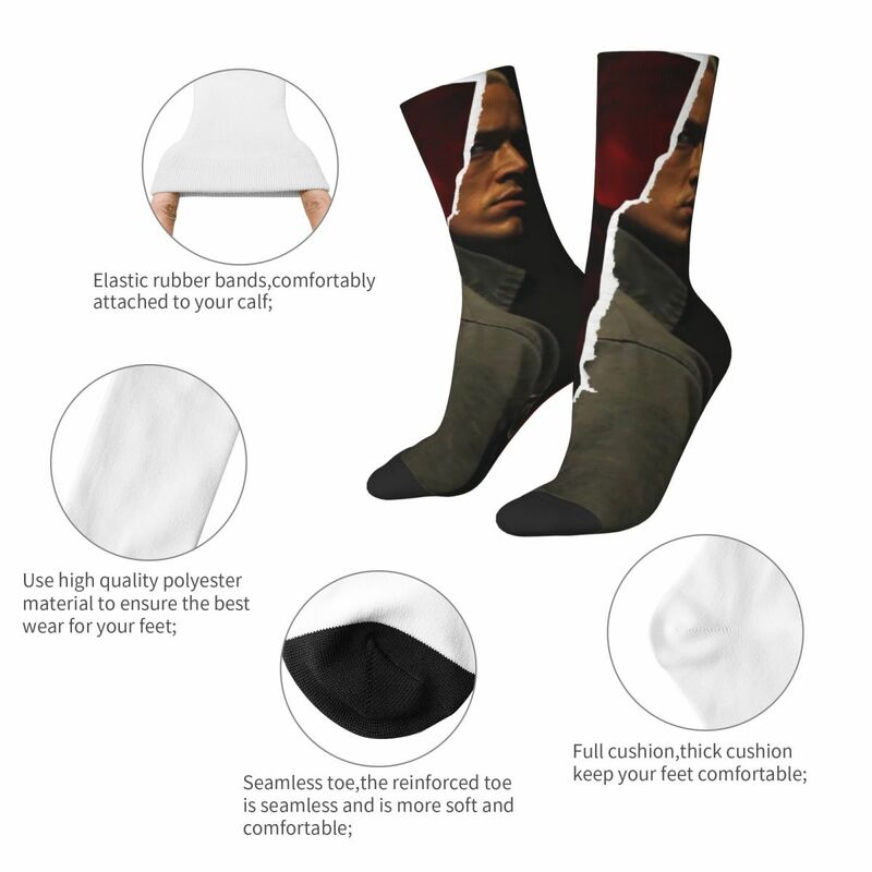 Crazy Design Tom Blyth Coriolanus Snow Sports Socks Polyester Long Socks for Women Men