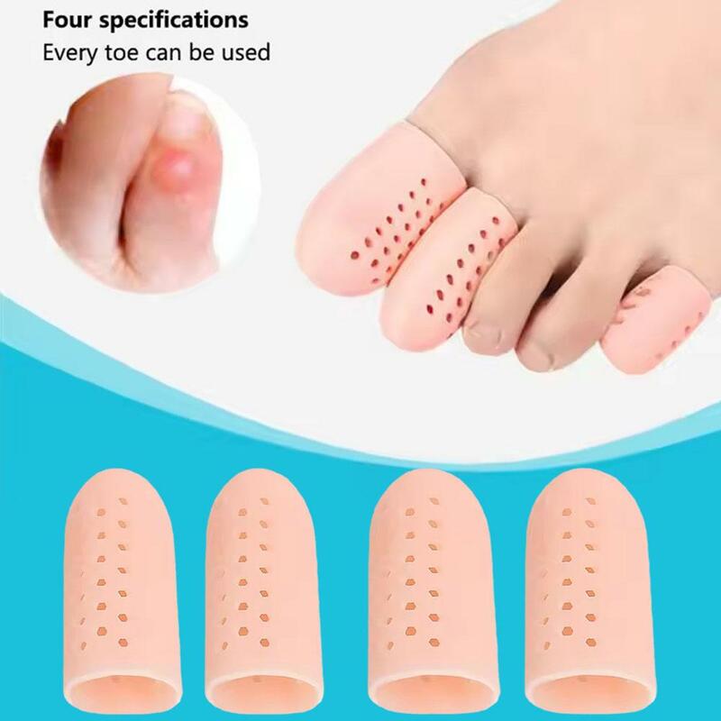 Silicone Toe Protectors Solid Color Anti-Friction Foot Care Thumb Sleeve Corn Blisters Pain Relief Toe Tube Cover With Hole