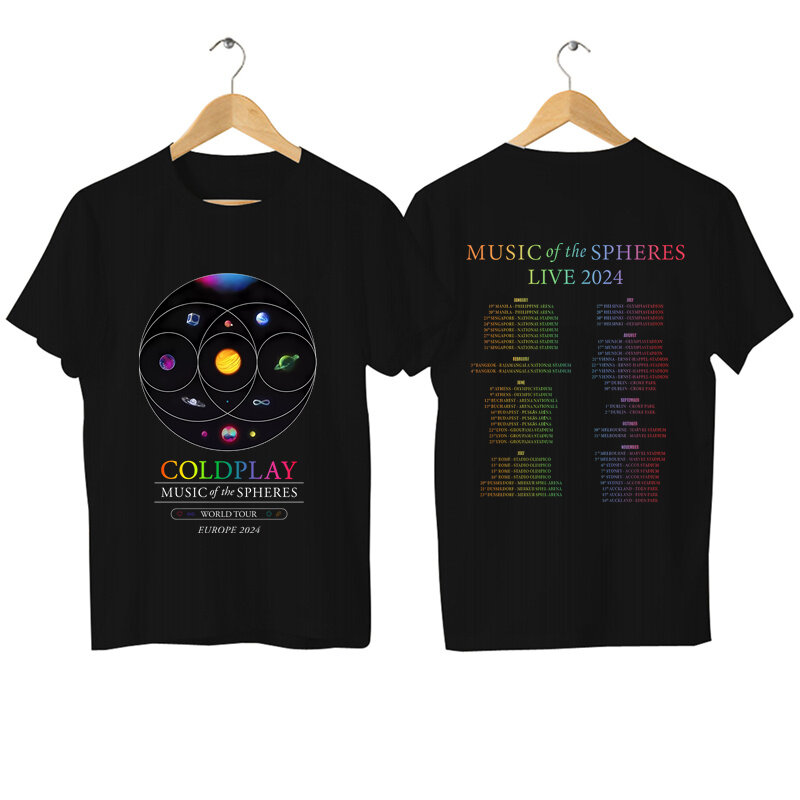 Camiseta de música de la esfera para hombre, camisa informal de gran tamaño, con estilo, 2024