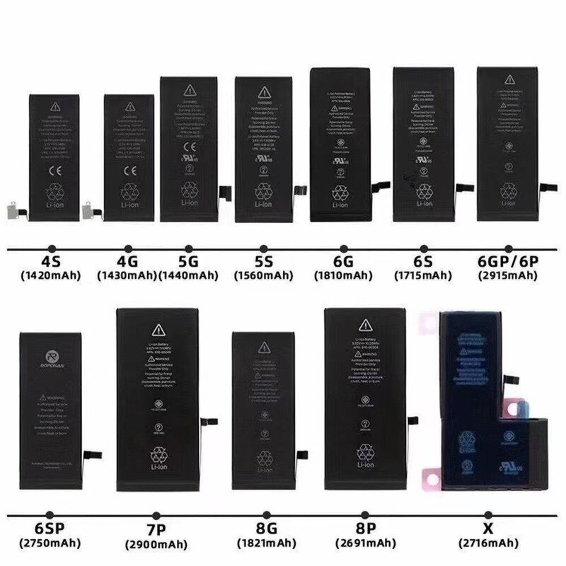 original phone Battery For Apple  6S 7 8plus X Xr Xs Max 11 12 Pro 13 14 plus Replacement Bateria For iphone SE SE2 batteries