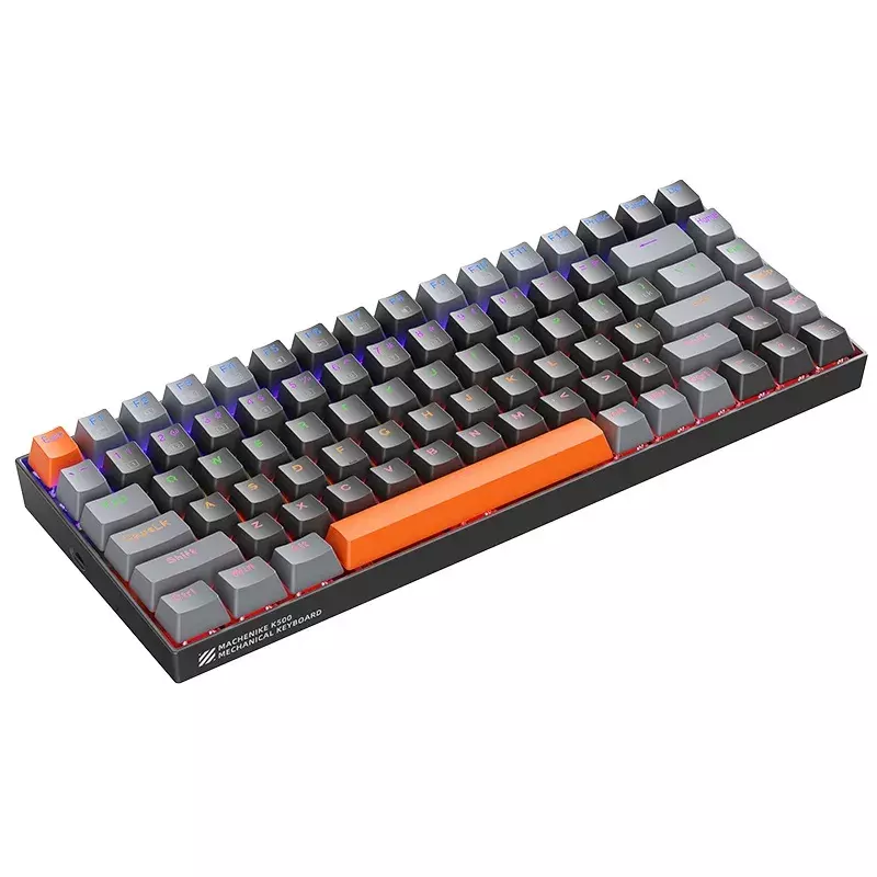 Kolekcja AliExpress Machenike K500A-B84 klawiatura mechaniczna 75% TKL z możliwością wymiany przewodowa klawiatura do gry 6-kolorowego podświetlenia 84 klawiszy dla graczy PC Laptop