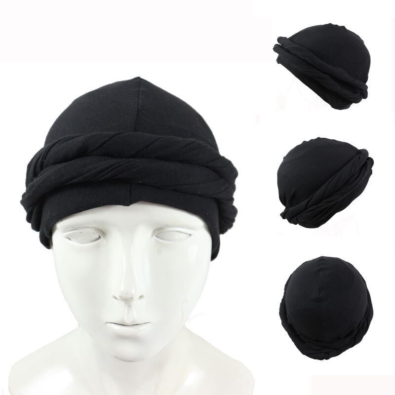 2022 nuovo cappello turbante da uomo elastico fodera in raso elastico da uomo Bandana berretto indiano moda maschile Hip Hop Caps fascia Biker Headwrap