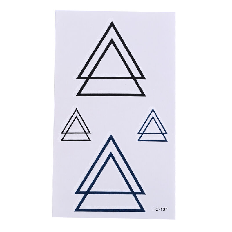 Tatuagens temporárias de pintura corporal geométrica unisex, estilo moderno triângulo, impermeável