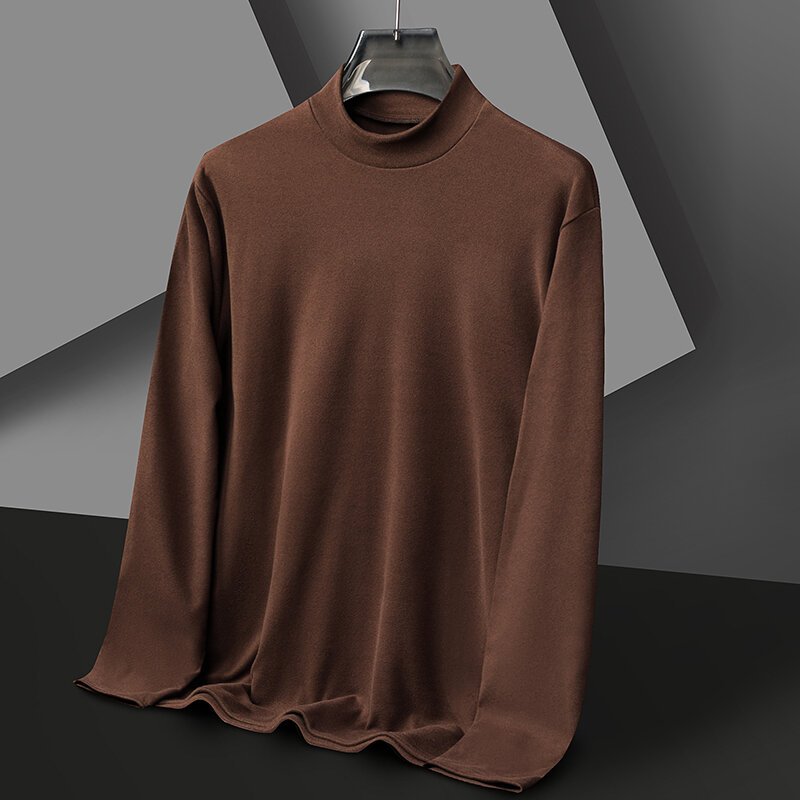 Jersey de forro polar para hombre, ropa interior gruesa de Color sólido, cómoda y sencilla, informal, para uso diario, 2023