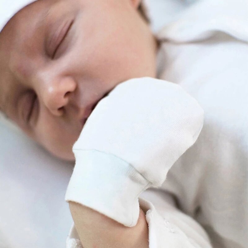 2 ペアベビー新生児ソフトコットンフェイス保護手袋フットカバーアンチスクラッチ