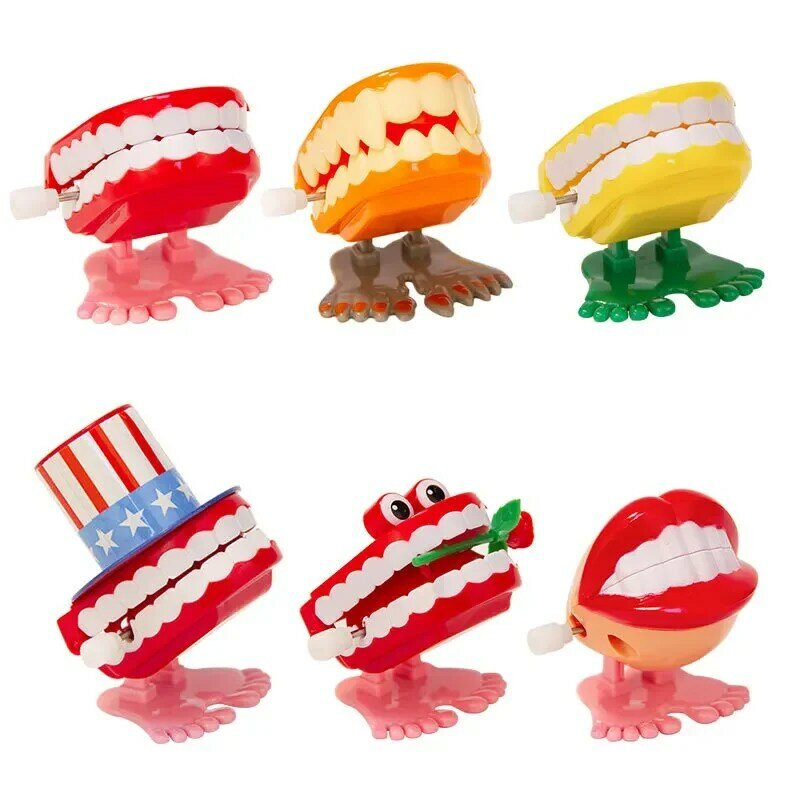 New Kids Crazy Bouncing Teeth Clockwork Teeth Toys Funny Prank Party puntelli Cute Children Toys Home House antistress