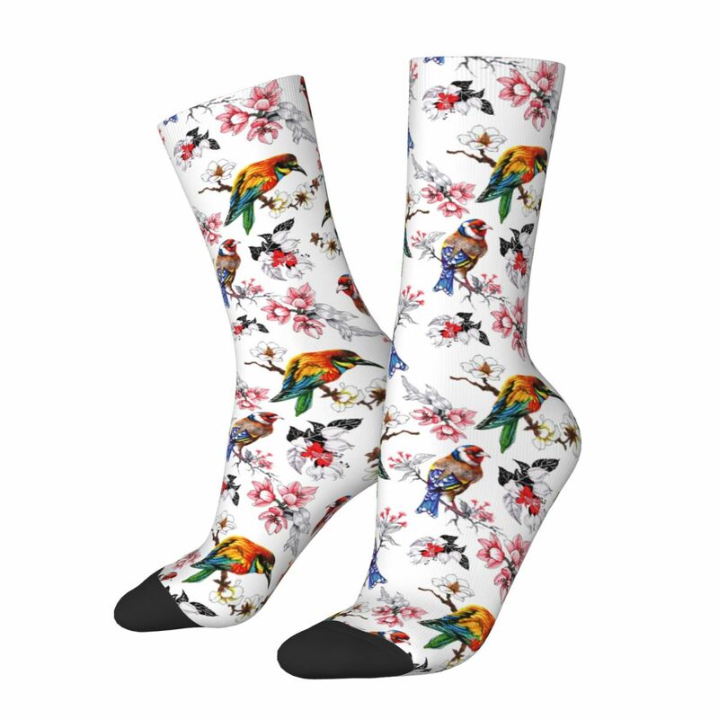 Bellissimi uccelli da uomo Sparrows calzini Vintage floreali calzini moda in cotone accessori Harajuku TubeSocks medi piccoli regali