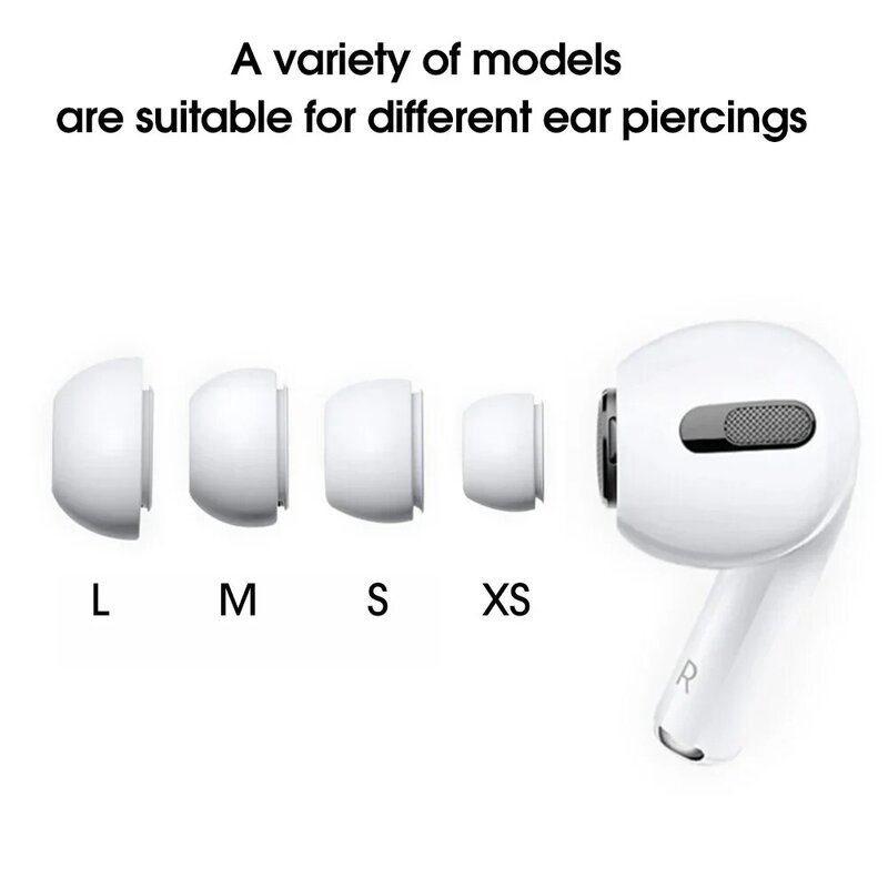 Penutup telinga silikon lembut, earbud pelindung Airpods Pro 1/2 dengan lubang pengurangan kebisingan, bantalan telinga untuk Apple Air Pods Pro