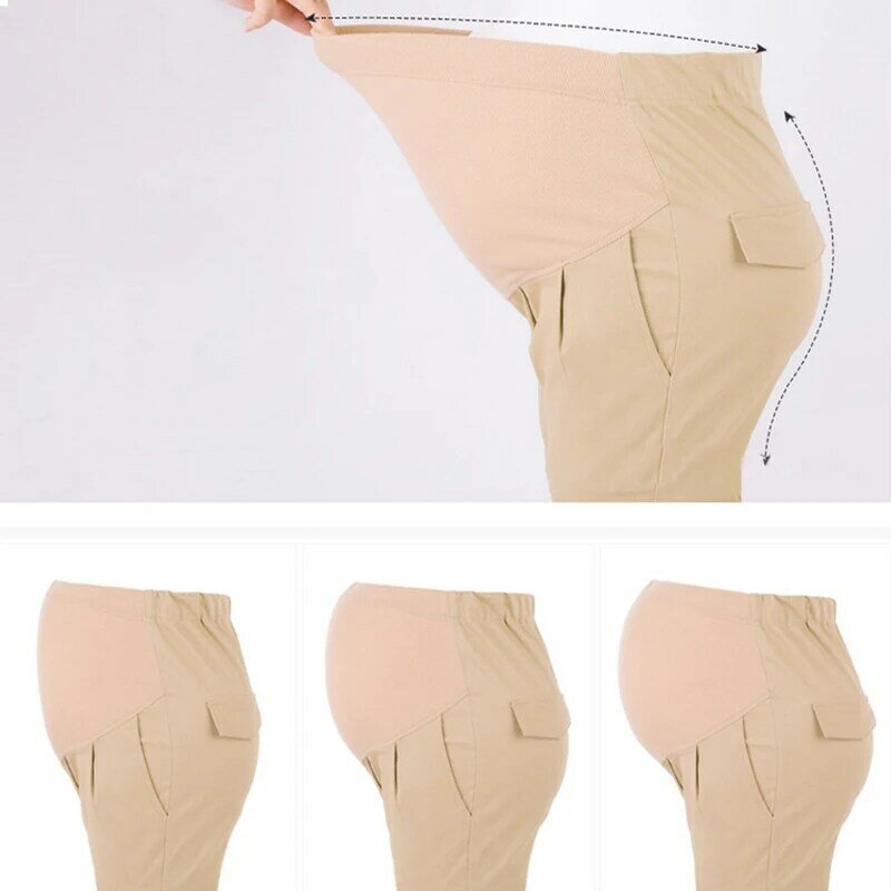 Bawełniane spodnie ciążowe macierzyństwo odzież dla ciężarnych kobiet spodnie ciążowe spodnie Gestante Pantalones Embarazada odzież