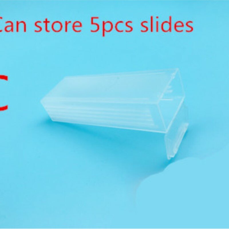 1 Pc Plastic Rectangle Microscope Glass Holder Slide Box for 1/2/5/10/12/25/50/100 Slides laboratory supplies