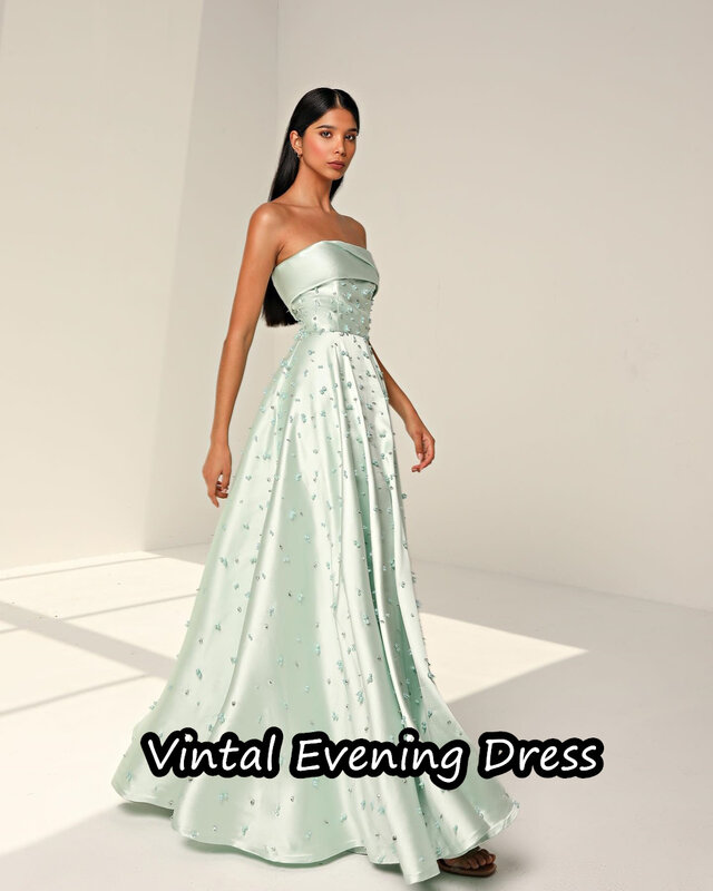 Женское вечернее платье в пол, без бретелек, с открытой спиной