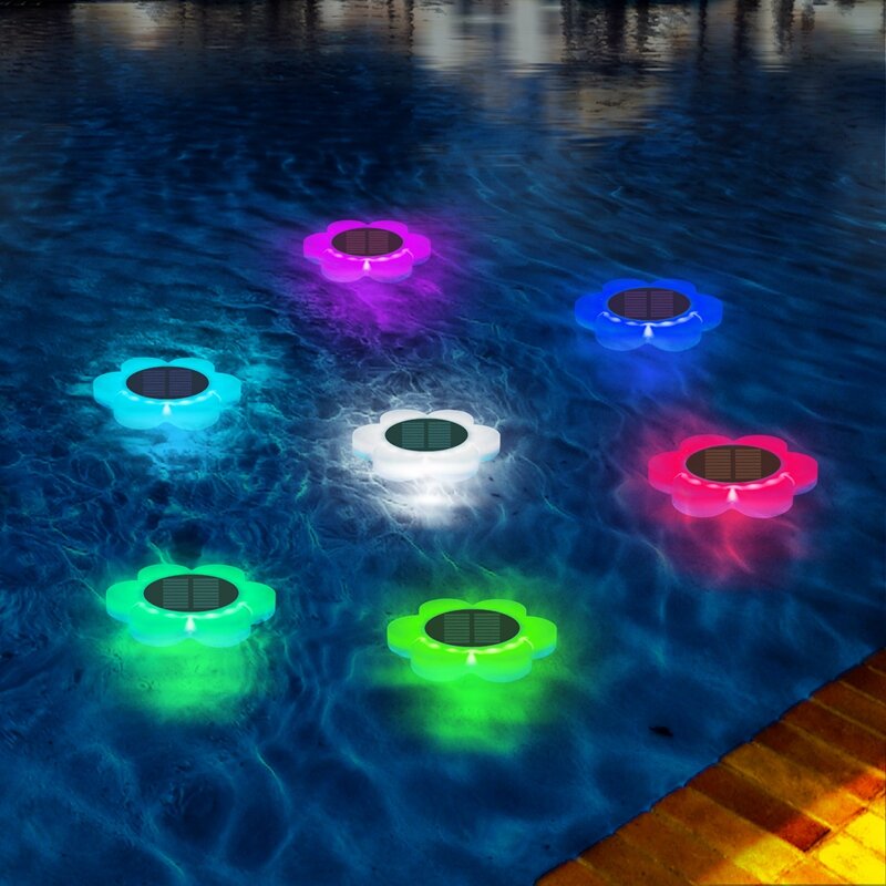 Luz LED Solar flotador de agua con Control remoto RGB, luz flotante para jardín, estanque, piscina al aire libre, decoración de fiesta