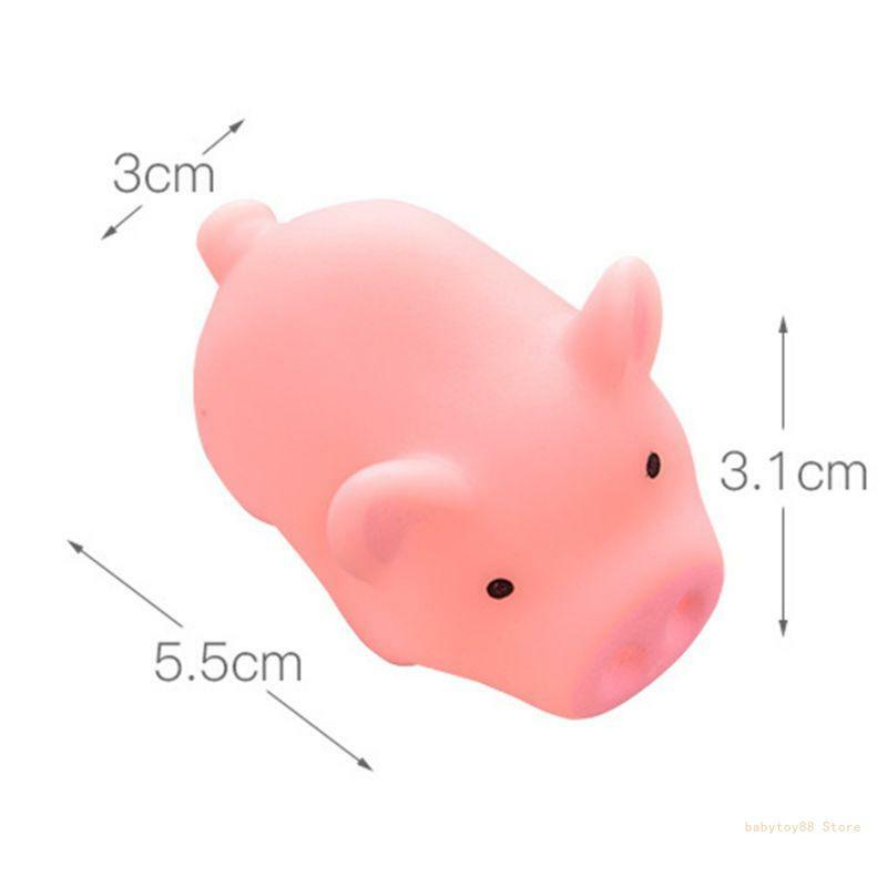 Y4UD 2 ''Mainan Remas Tangan Patung Meja Interaktif Piggy Dekompresi Alat Peraga Fotostudio Mainan Mandi Kecemasan untuk Bayi
