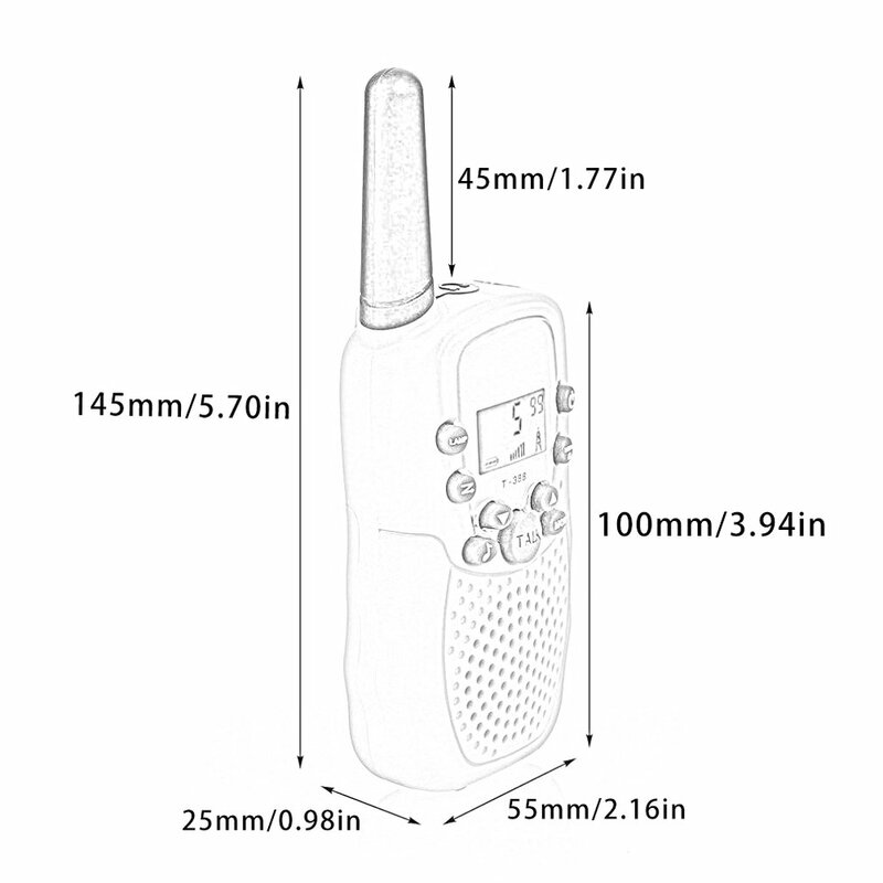 1 para Rt-388 walkie-talkie dla dzieci 0.5W przenośne Radio elektroniczne domofon zewnętrzny wyświetlacz LCD zabawka prezent na Boże Narodzenie