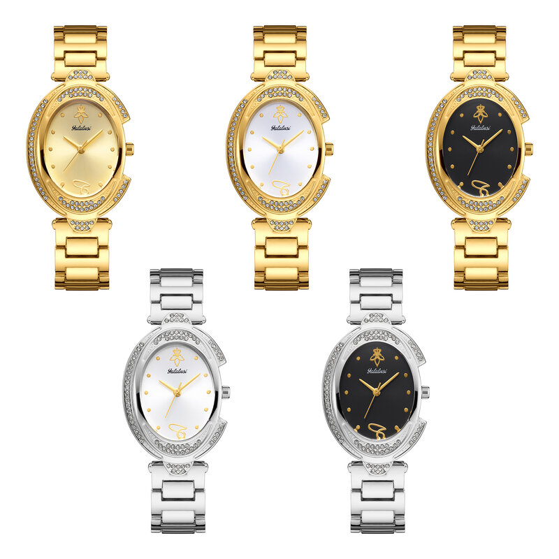 Лидер продаж 2024, новые женские часы бренда YaLaLuSi, роскошная коробка с золотым кристаллом и бриллиантами для удаления часов, ионное золотое покрытие