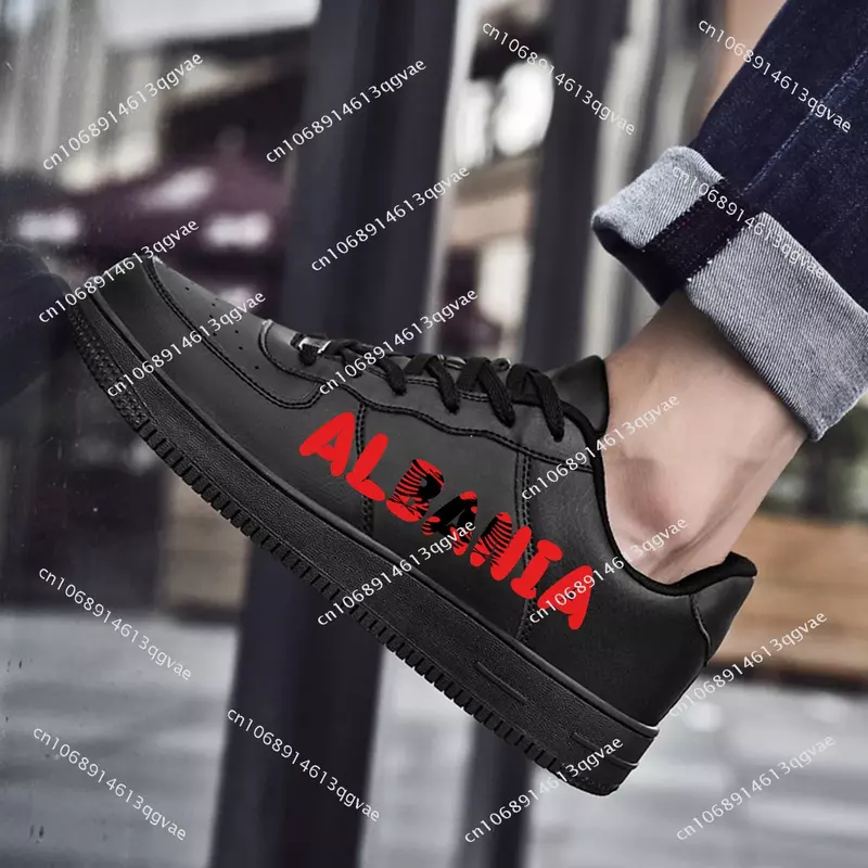 Zapatillas de baloncesto con bandera de Albania AF para hombre y mujer, zapatos deportivos de alta calidad, planos de fuerza, malla con cordones, hechos a medida, DIY