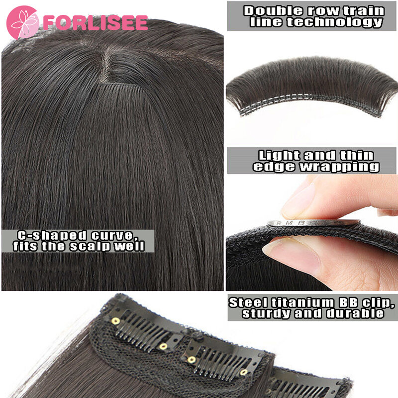 FORLISEE Синтетические накладки для волос 20/30 см 2 зажима для наращивания волос натуральные невидимые волосы увеличение объема волос для наращивания