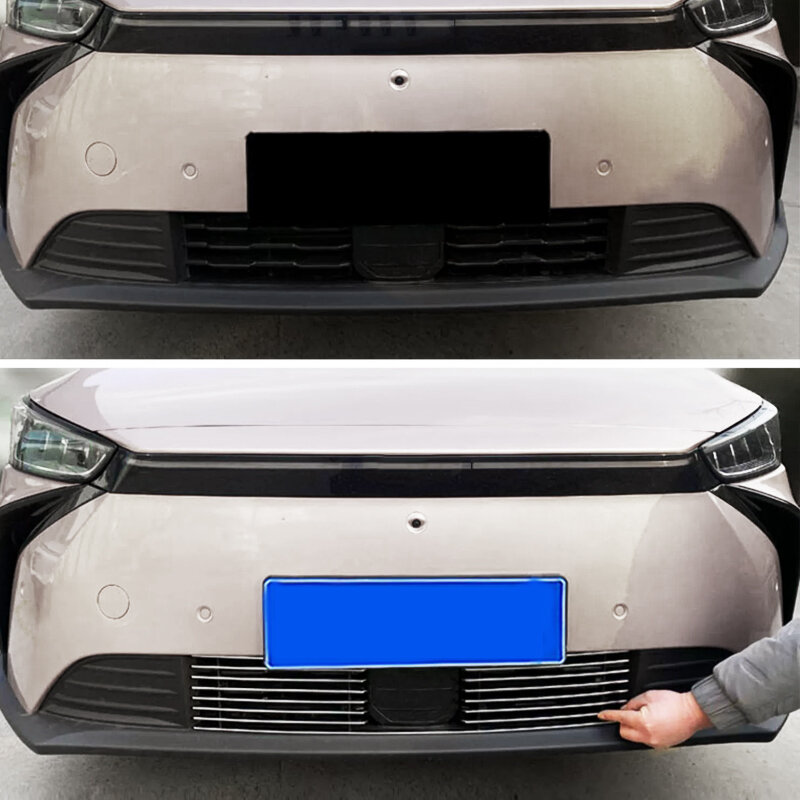 1 zestaw naklejek na okładkę wykończenie przedniego grila do stylizacji samochodu dla nowych Geely Geometry C 2023 2024 samochód ze stopu aluminium akcesoria