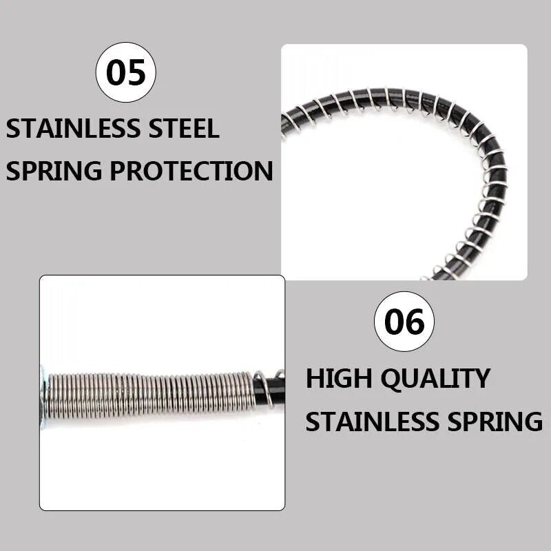 M10x1 Thread 100cm High Pressure Hose for Air Refilling Nylon Hose Wrapped with Stainless Steel Spring and Quick Connectors