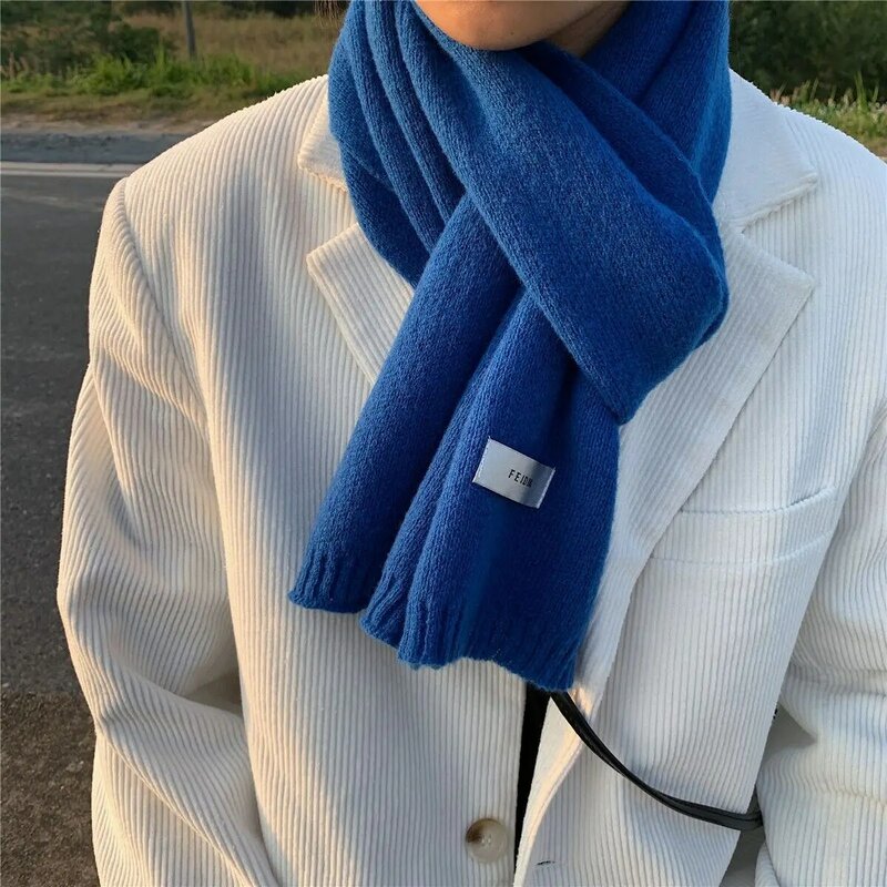 Bufanda de lana 100% de marca de lujo para hombres y mujeres, bufandas de lana Real lisas de Color sólido, bufanda de cuello cálida para mujer, chal de Cachemira 2023