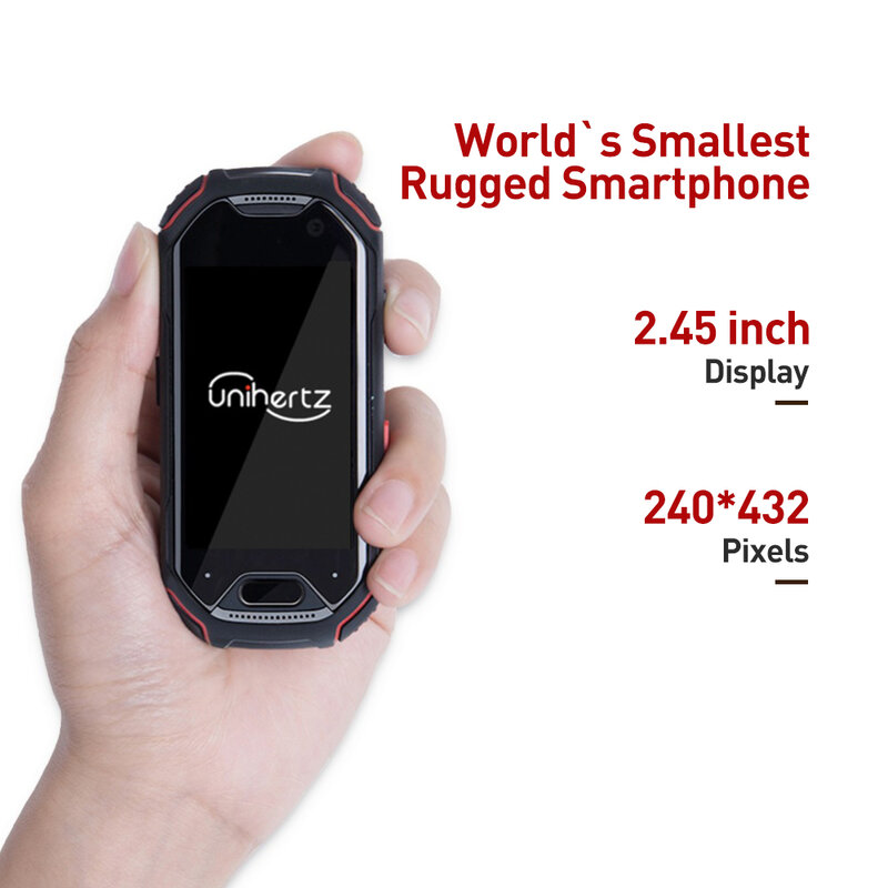 Unihertz – Atom Smartphone robuste débloqué, téléphone portable, 4 go 64 go, Android 9 Octa Core, mini poche, 2.45 pouces, 2000mAh, NFC