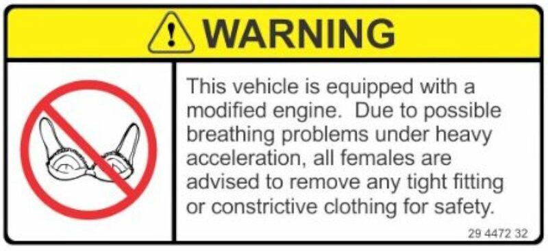 Slap-Art advertencia, este vehículo está equipado con motor modificado, broma divertida, calcomanías de vinilo JDM, pegatinas para parachoques