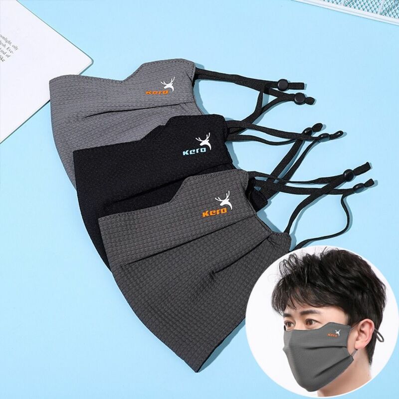 Nylon Face Cover Sun Protection Face Mask Washable Breathable UV Face Shield Reusable Solid Color Ice Silk Face Mask