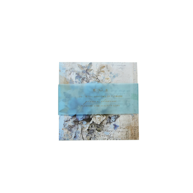 Bloc de notas de papel de mensaje retro de la serie Flower Shadow Mist, 6 paquetes por lote