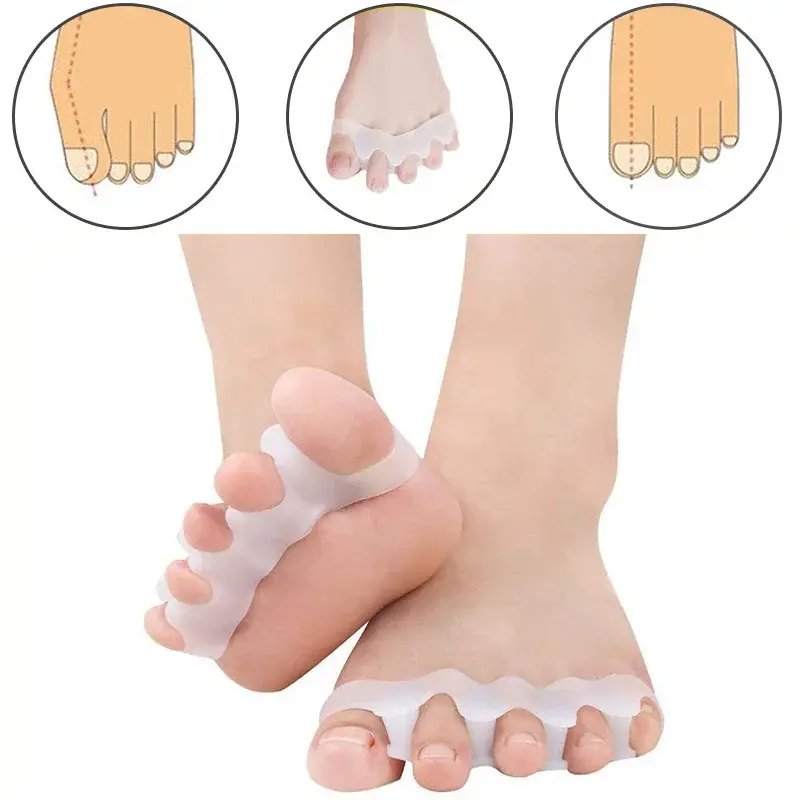 10-50pair Silicone Finger Toe Protector Toe Separators Stretchers Straightener Bunion Protector Pain Relief Support dropshipping
