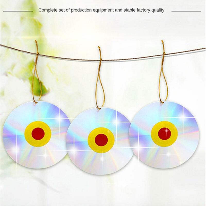 Garden Bird Repellents Tool Double-sided Laser Reflective Courtyard Decoration Anti-bird Film Repellent Plate with lanyard