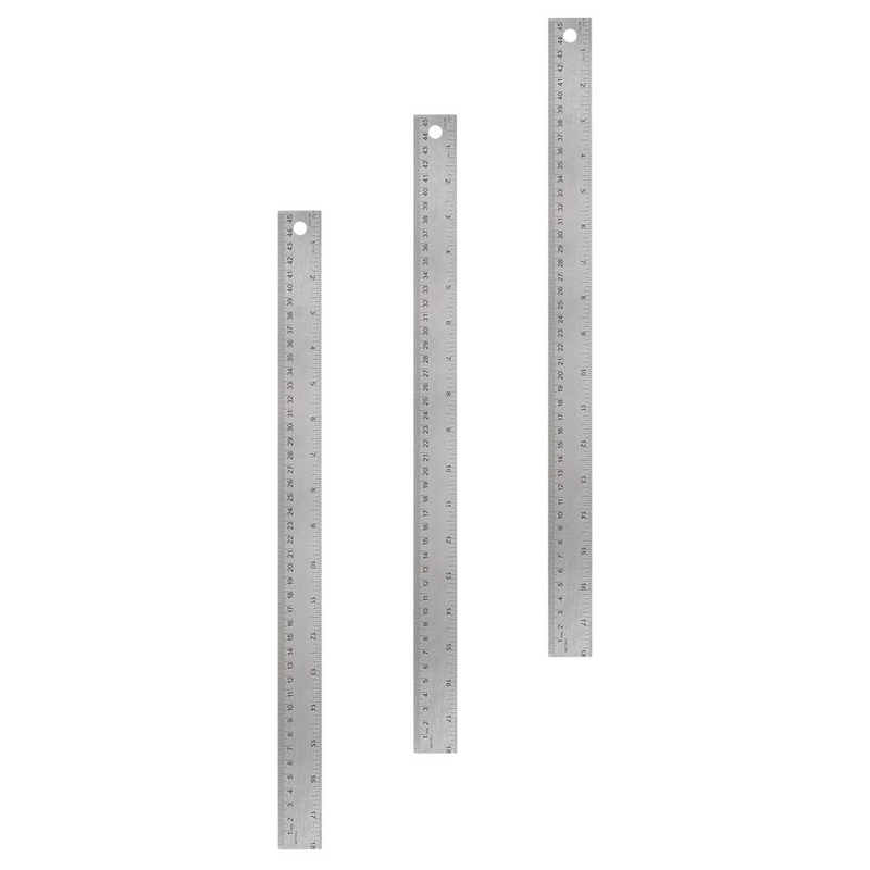 3 Pcs Stainless Steel Cork Household Cork Backing Office Measuring Drawing Engineering Ruler For Studentssss Students Backing