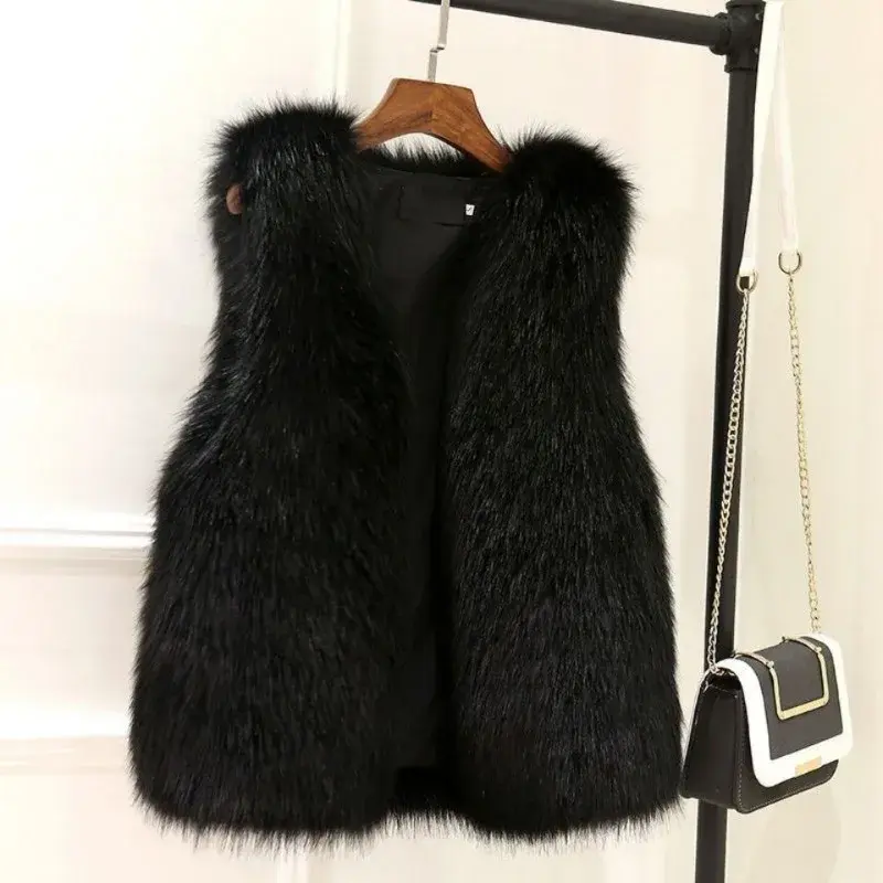 Winter Coat for Women with Cotton Warm Fur Vest for Slimming for Women with Imitating Fox Fur