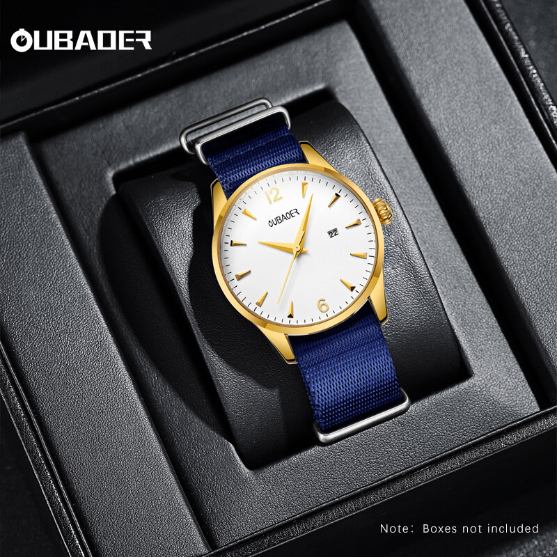 Oubaoer-Montre-bracelet en nylon étanche pour homme, série créative, affaires, luxe haut de gamme, mouvement à quartz, nouveau