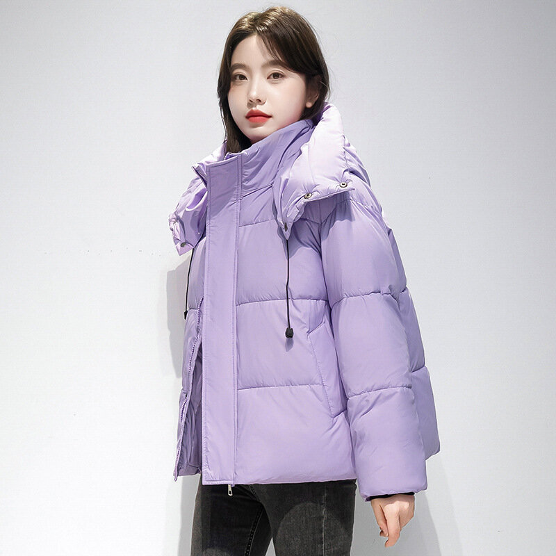 Kurtka zimowa damska parki z kapturem koreańska wersja krótka pikowana kurtka najlepszy przyjaciel zimowa zagęszczona ciepła bawełniana kurtka pikowana kurtka
