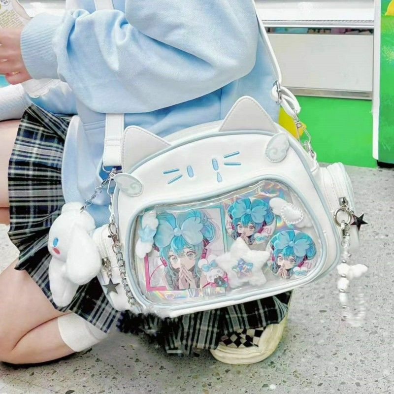 JIAERDI Cat Sliver School Backpack Women New Harajuku Pu Leather Lolita Y2k Backpacks Ladies Vintage Solid Mochilas Aestethic