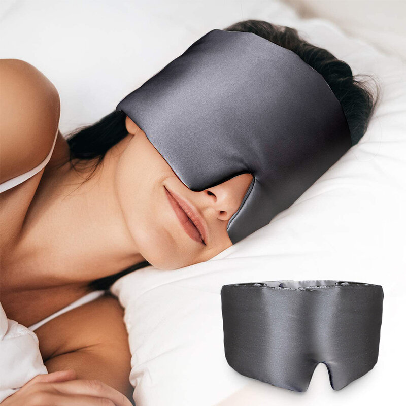 Maschera per dormire in seta di gelso benda per gli occhi che blocca la luce maschera per gli occhi Eyeshade Soft imbottito Slaapmasker aiuto per dormire da viaggio per la toppa del sonno