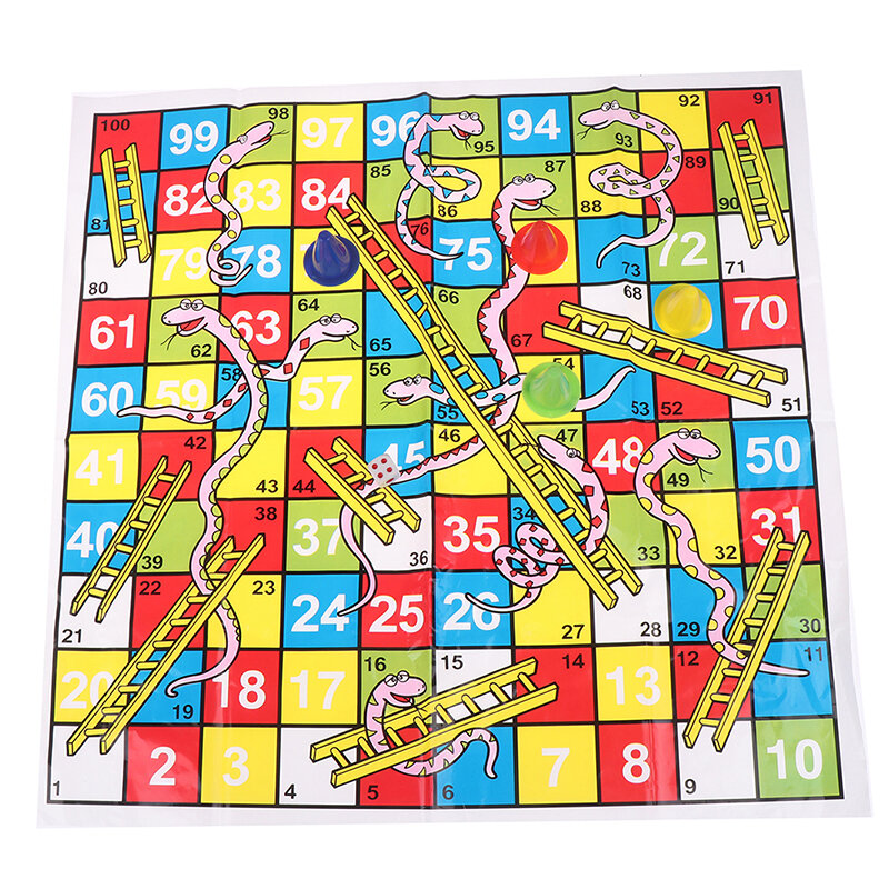Educacional Snake Ladder Board Game Set para crianças, xadrez voador portátil, jogo de tabuleiro familiar, brinquedos infantis interessantes, 1 conjunto