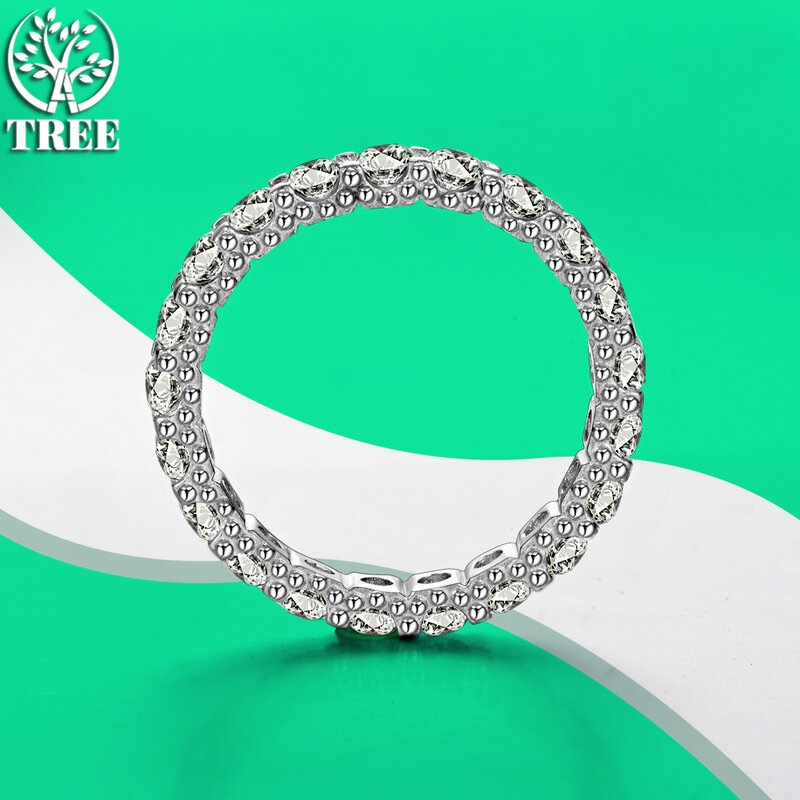 ALITREE 3mm D Color Moissanite Ring 100% 925 Sterling Sliver White Gold Diamond Rings with GRA Certificate for Women Jewelry