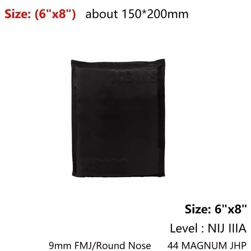 1PCS 6x8"150*200mm NIJ IIIA 3A Soft Bulletproof Plate Ballistic Vest Bulletproof Board Side Waist Armor Panel