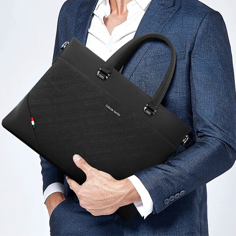 Maleta de couro real masculina, grande capacidade, um ombro, bolsa de ombro oblíqua, portátil, estilo luxuoso, arquivo de computador