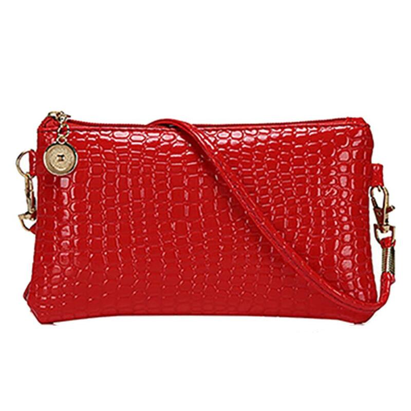 Женская сумка-клатч с текстурой под кожу крокодила, модная женская однотонная сумка через плечо, сумка для телефона, маленький кошелек для монет