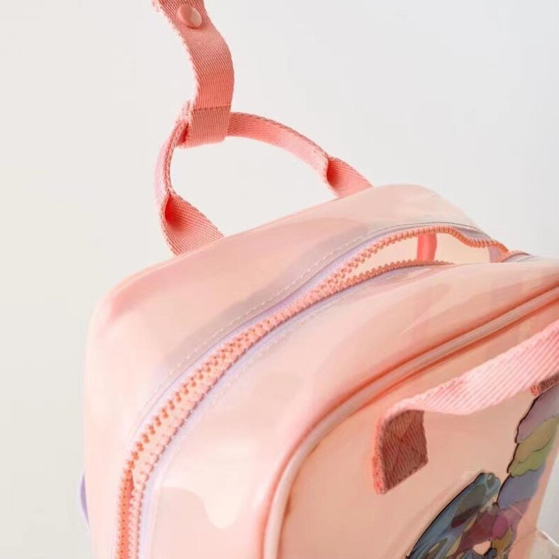 Новинка, прозрачный рюкзак с розовыми блестками и мультяшными героями Диснея, сумка для дошкольного и детского сада, женский подарок на день рождения