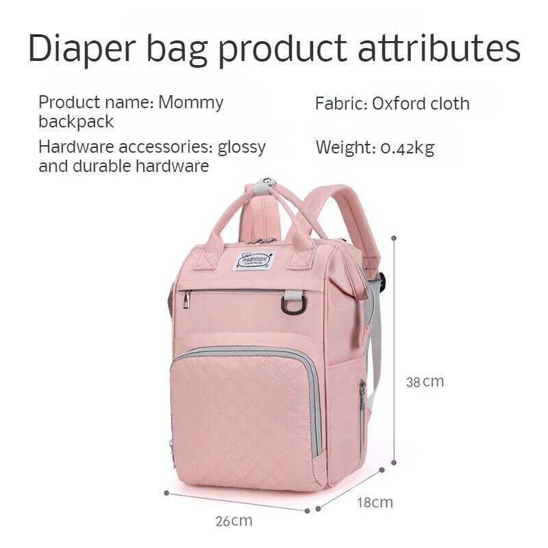 حقيبة كتف محمولة متعددة الأغراض للأمهات ، حقيبة ظهر للأطفال بسعة كبيرة ، حقيبة الأم المقاومة للماء ، الموضة