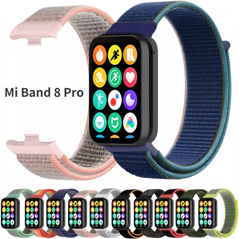 Tali nilon untuk Xiaomi Mi Band 8 Pro, tali gelang Aksesori dapat diganti bernapas Correa untuk Redmi Watch 4