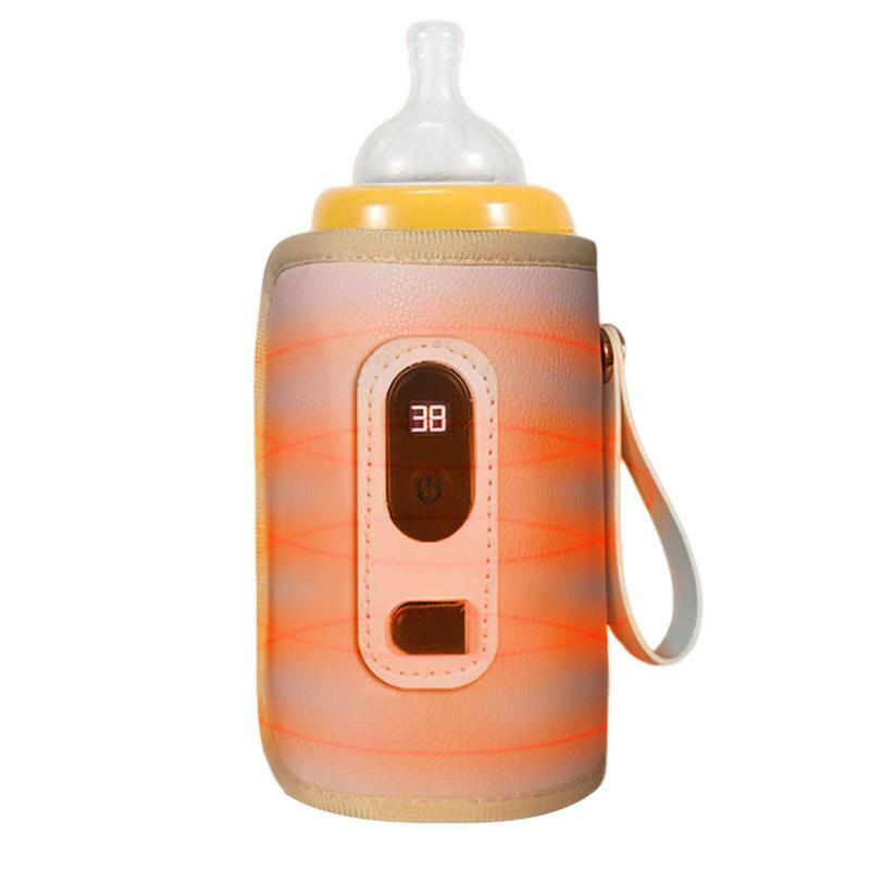 USB 충전 우유 병 워머 백, 따뜻한 물 아기용 단열 난방 커버, 휴대용 유아 야외 여행 액세서리