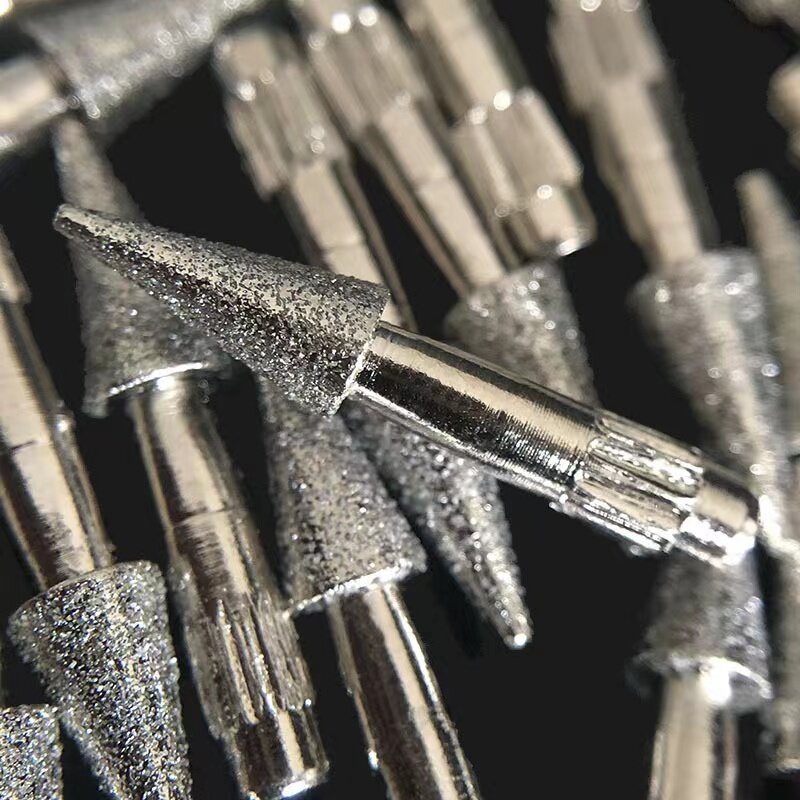 10pcs 120# Short Shank Diamond grinding burr Manicure Bits Trimming Bits Nails polishing Point