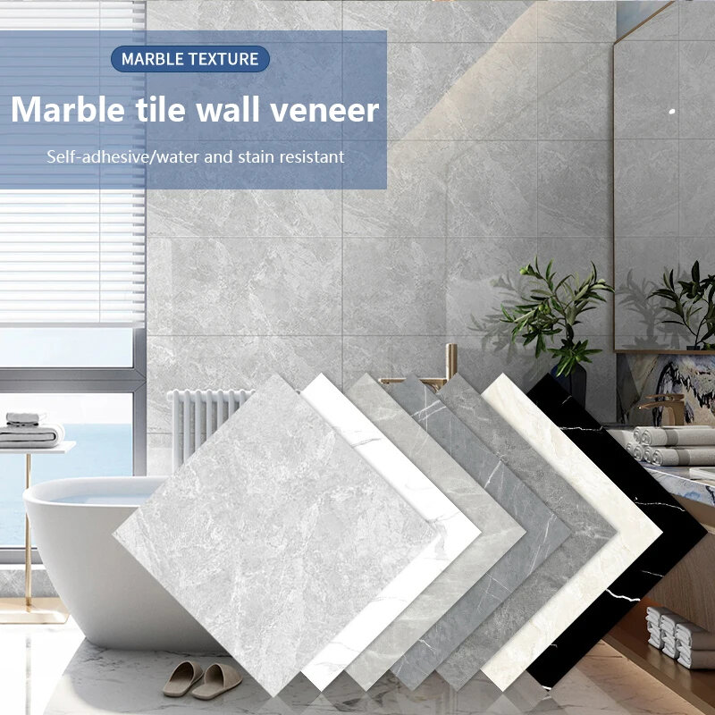 Wallpaper Marmer imitasi, tahan air, porselen imitasi, stiker dinding berperekat