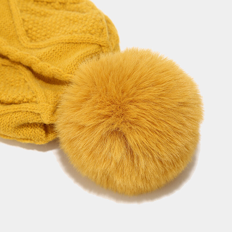 Conjunto de lenço grosso macio feminino, luvas de cachecol de chapéu, lenços quentes, cor sólida simples, acessórios de roupa, inverno