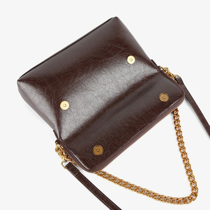 Tas selempang Flap trendi untuk wanita, tas selempang kecil Vintage desainer warna polos Mode Tinggi serbaguna mewah