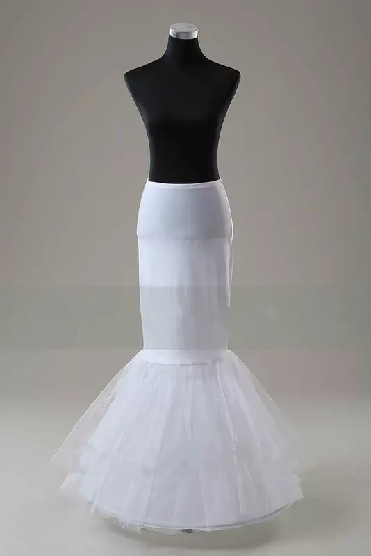 White / Blac 1 Hoop Mermaid Bridal Wedding Underskirt Crinoline Petticoat Slip